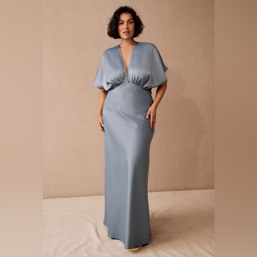 BHLDN Dusty blue dress size 14